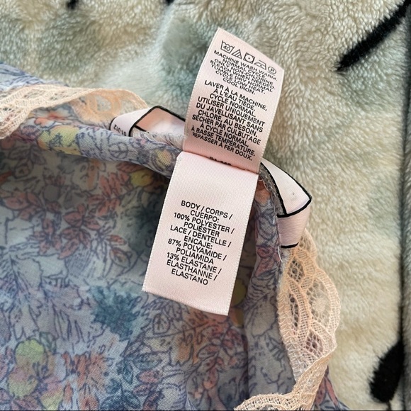 VICTORIA’S Secret Floral Blue & Pink Long open Robe Kimono M/L - Picture 7 of 7